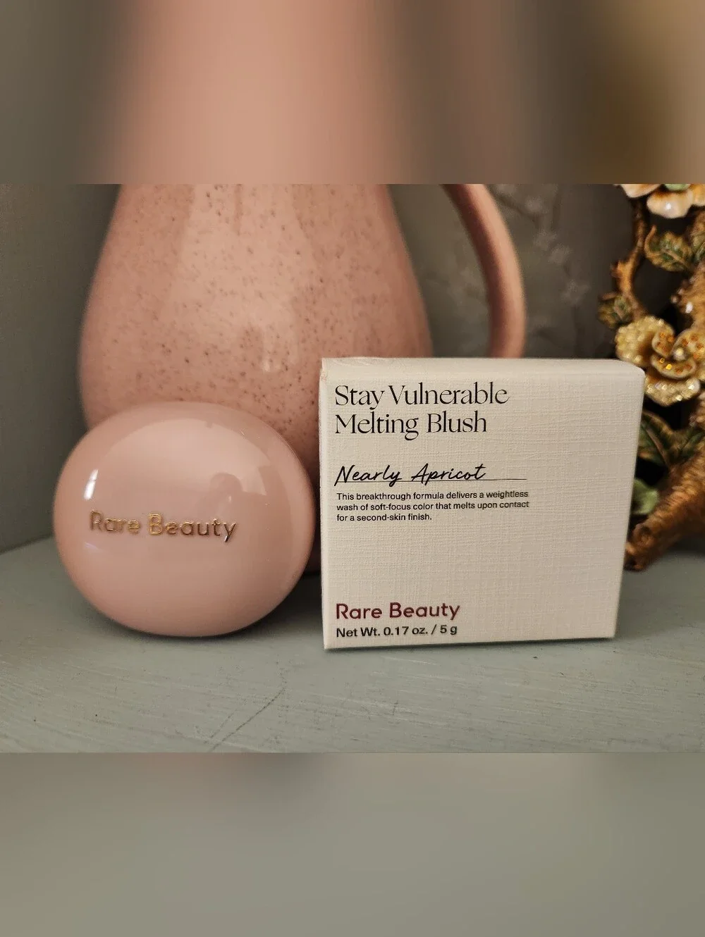 Rare Beauty Stay Vulnerable Melting Blush Nearly Apricot (Peach-Pink) New